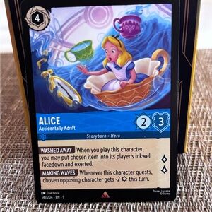 Disney Lorcana Alice in Wonderland Card Accidentally Adrift 141/204 Super rare
